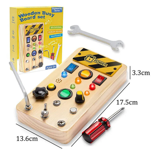 Montessori Busy Board β LED Sensory Learning Toy (Ages 2-4)